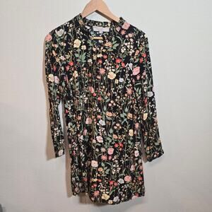 LOFT long sleeve floral mini dress Sz small